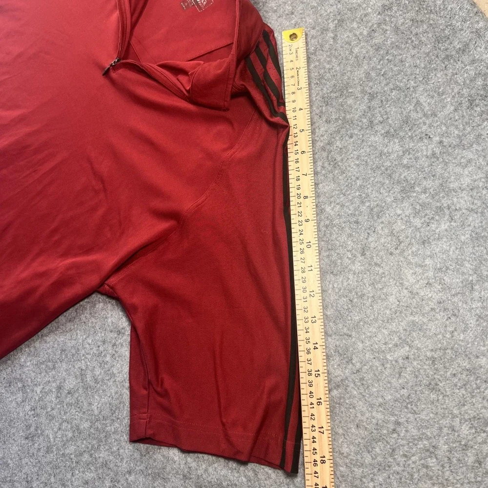 Adidas‎ Climalite Quarter-Zip Pullover XL Red Three Stripe Athletic